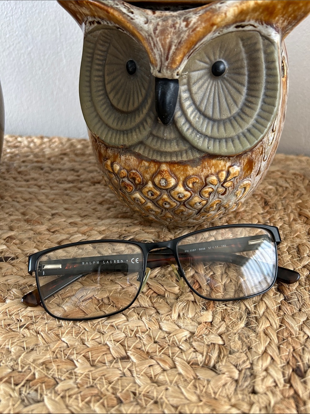 Ralph Lauren Men's Black and Brown Rectangular Glasses